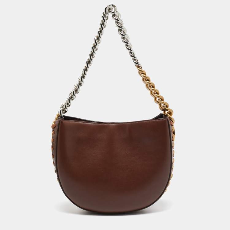Pre Owned Stella McCartney Brown Faux Leather Medium Frayme Shoulder Bag