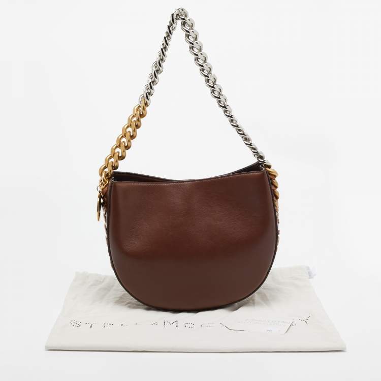 Pre Owned Stella McCartney Brown Faux Leather Medium Frayme Shoulder Bag