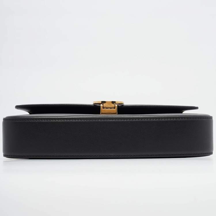 Pre Owned Stella McCartney Black Leather S-Wave Shoulder Bag