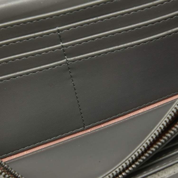 Pre Owned Stella McCartney Grey Faux Leather Falabella Flap Continental Wallet