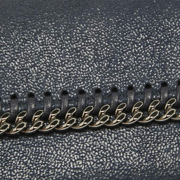Pre Owned Stella McCartney Navy Blue Faux Leather Falabella Continental Wallet