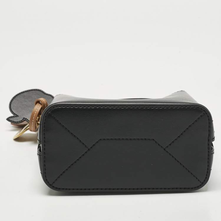 Pre Owned Stella McCartney Black Faux Leather Whipstitched Bucket Bag
