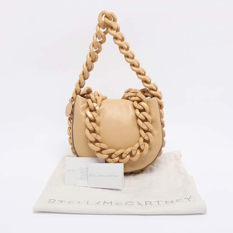 Pre Owned Stella McCartney Beige Faux Leather Small Puffy Shoulder Bag