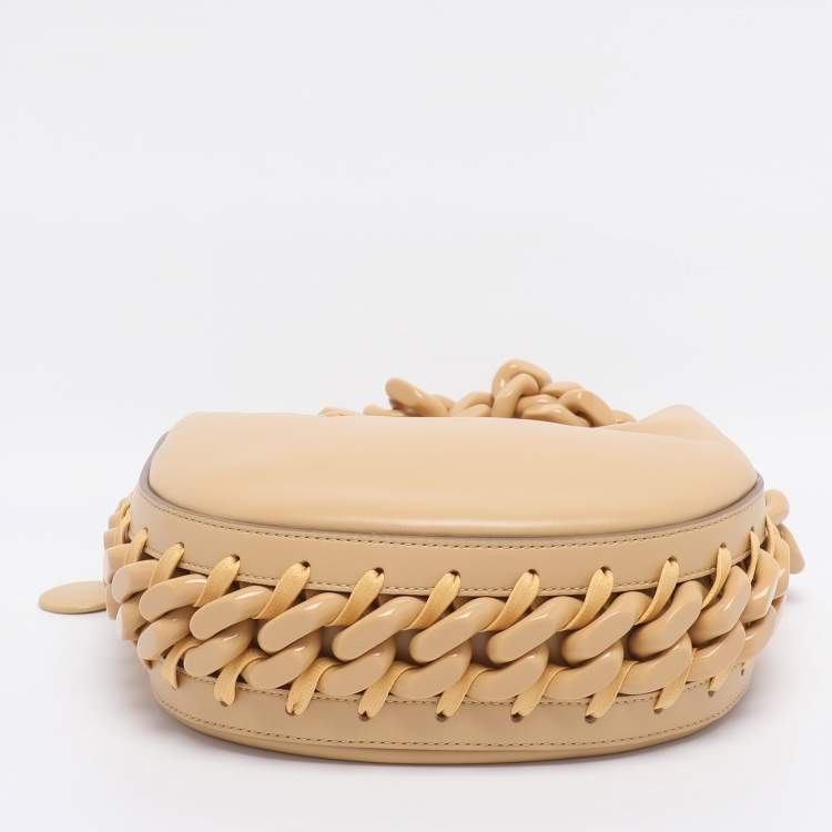Pre Owned Stella McCartney Beige Faux Leather Small Puffy Shoulder Bag