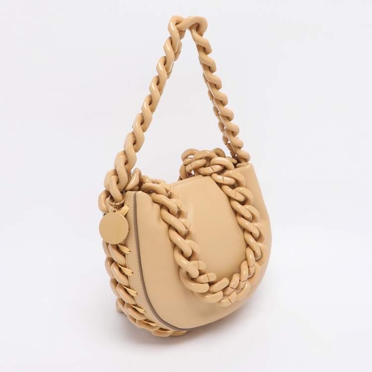 Pre Owned Stella McCartney Beige Faux Leather Small Puffy Shoulder Bag