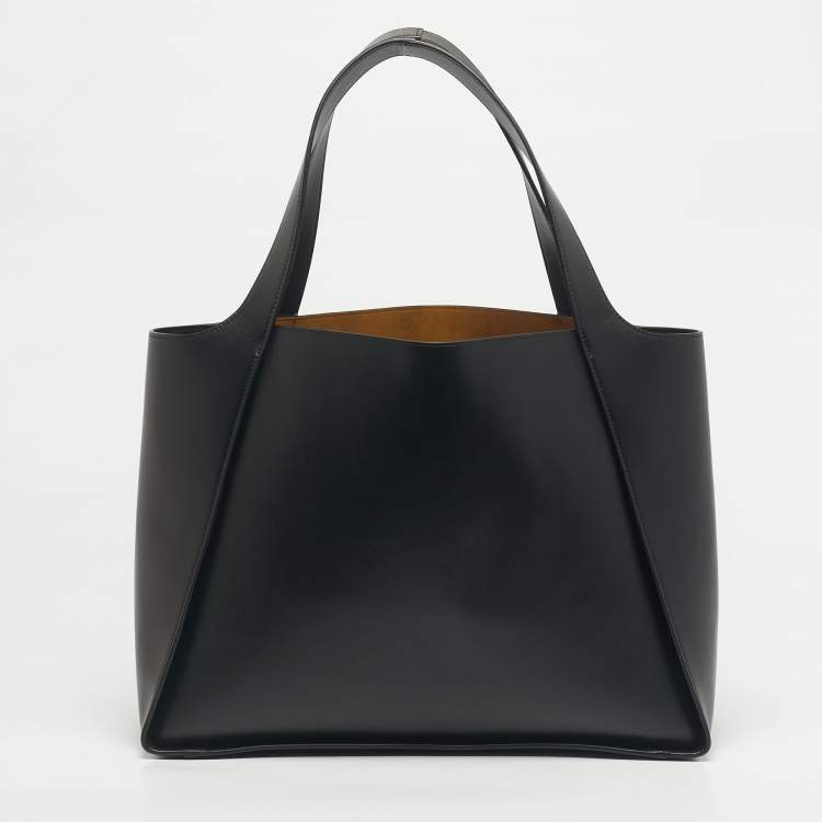 مملوكة مسبقًا Stella McCartney Black Faux Leather Large The Logo Tote