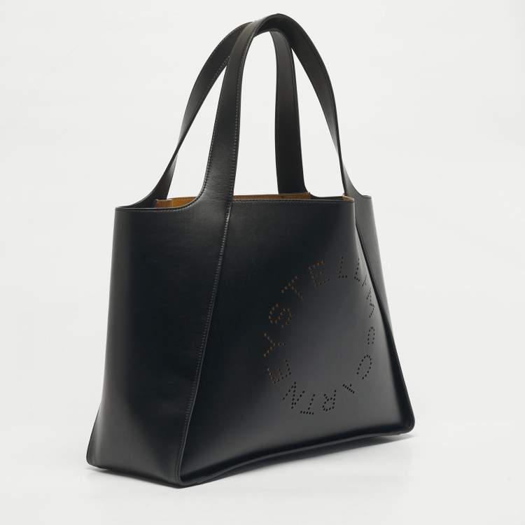 مملوكة مسبقًا Stella McCartney Black Faux Leather Large The Logo Tote
