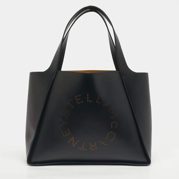 مملوكة مسبقًا Stella McCartney Black Faux Leather Large The Logo Tote