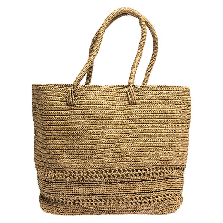 Pre Owned Stella McCartney Beige Raffia Logo Tote 