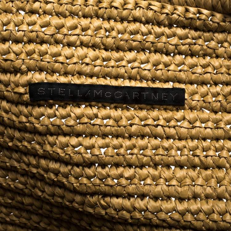 Pre Owned Stella McCartney Beige Raffia Logo Tote 