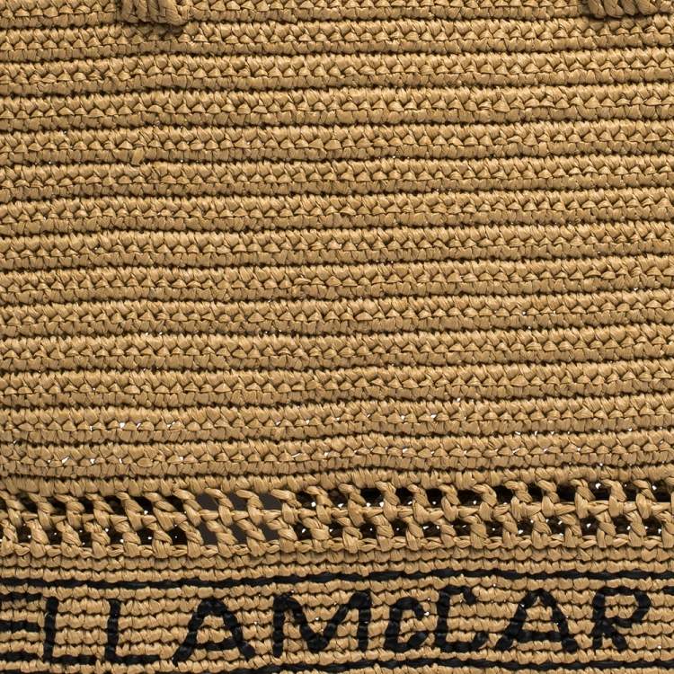 Pre Owned Stella McCartney Beige Raffia Logo Tote 