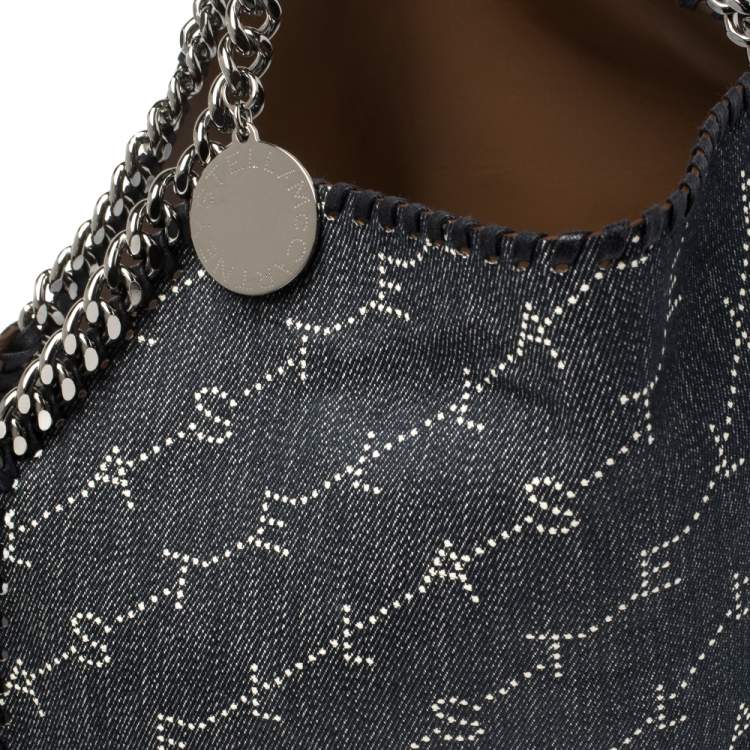 Pre Owned Stella McCartney Blue/Brown Monogram Fabric Falabella Reversible Tote 