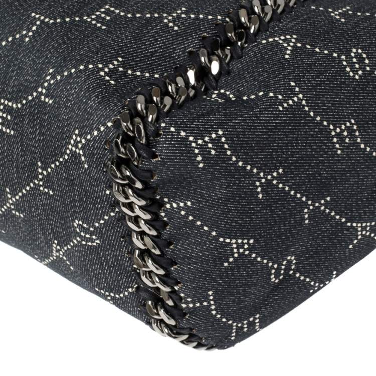 Pre Owned Stella McCartney Blue/Brown Monogram Fabric Falabella Reversible Tote 
