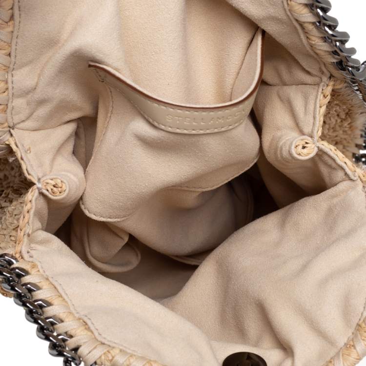 Pre Owned Stella Mccartney Beige Raffia Mini Falabella Tote