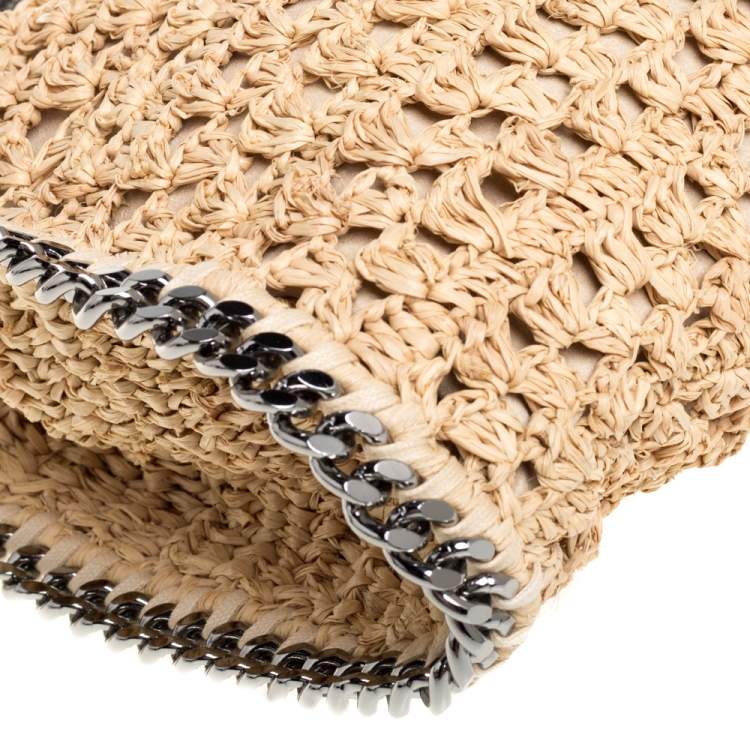 Pre Owned Stella Mccartney Beige Raffia Mini Falabella Tote