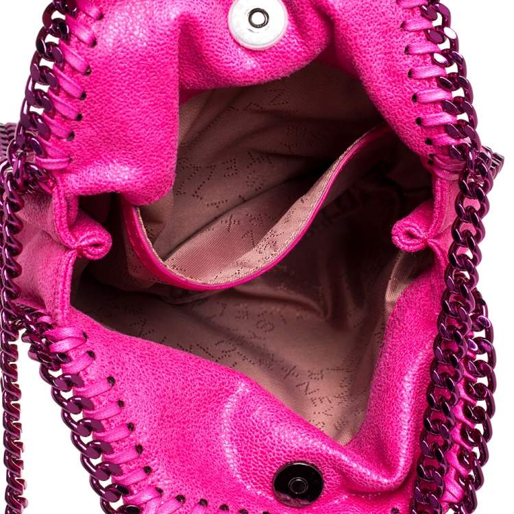 Pre Owned Stella McCartney Neon Pink Faux Leather Tiny Falabella Shoulder Bag