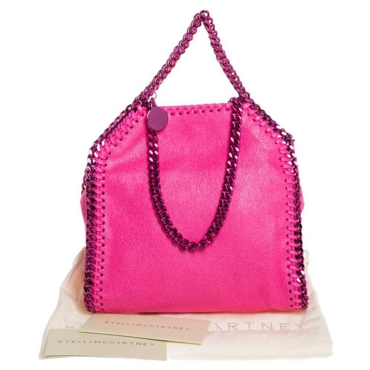 Pre Owned Stella McCartney Neon Pink Faux Leather Tiny Falabella Shoulder Bag