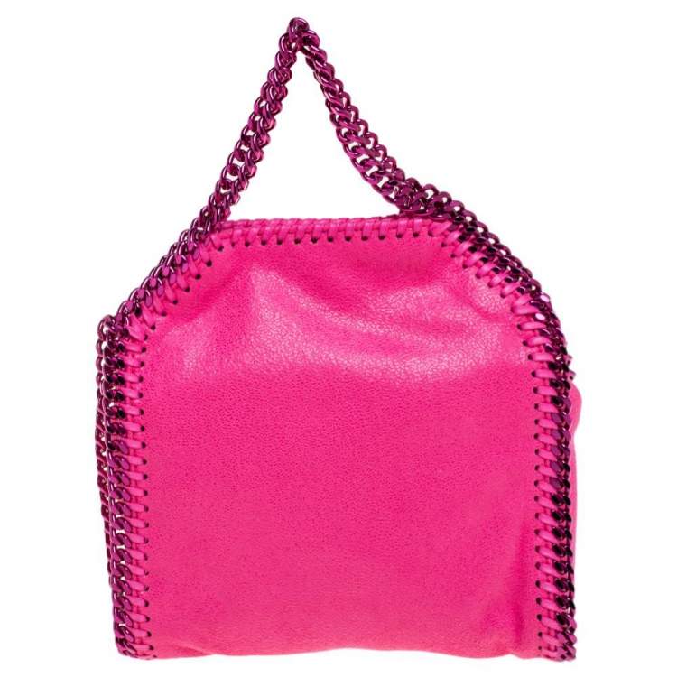 Pre Owned Stella McCartney Neon Pink Faux Leather Tiny Falabella Shoulder Bag