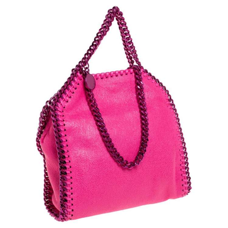 Pre Owned Stella McCartney Neon Pink Faux Leather Tiny Falabella Shoulder Bag