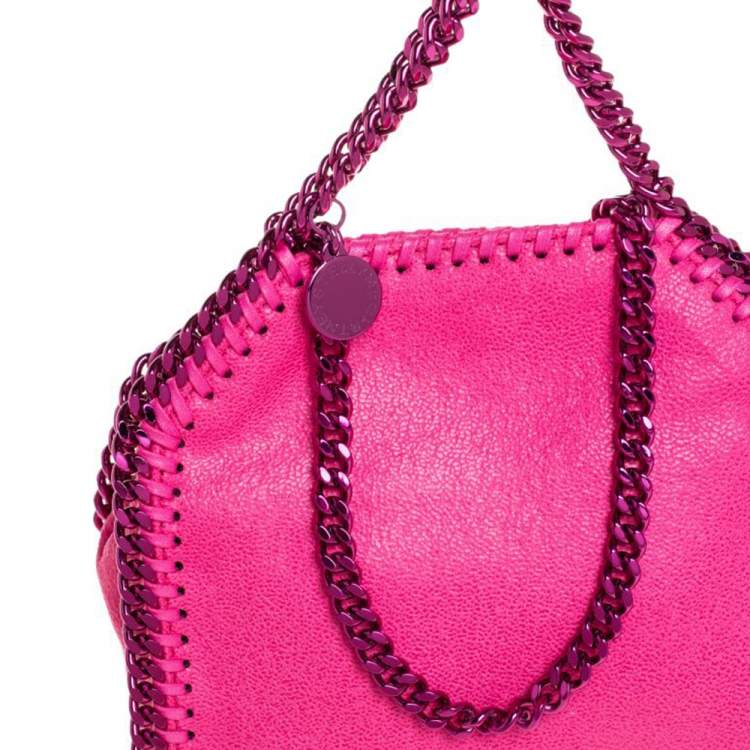 Pre Owned Stella McCartney Neon Pink Faux Leather Tiny Falabella Shoulder Bag