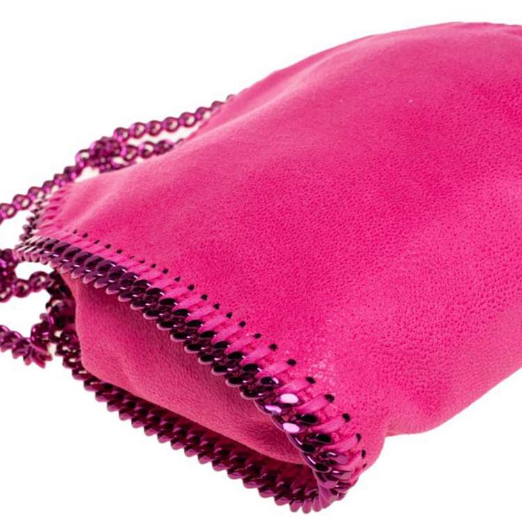 Pre Owned Stella McCartney Neon Pink Faux Leather Tiny Falabella Shoulder Bag