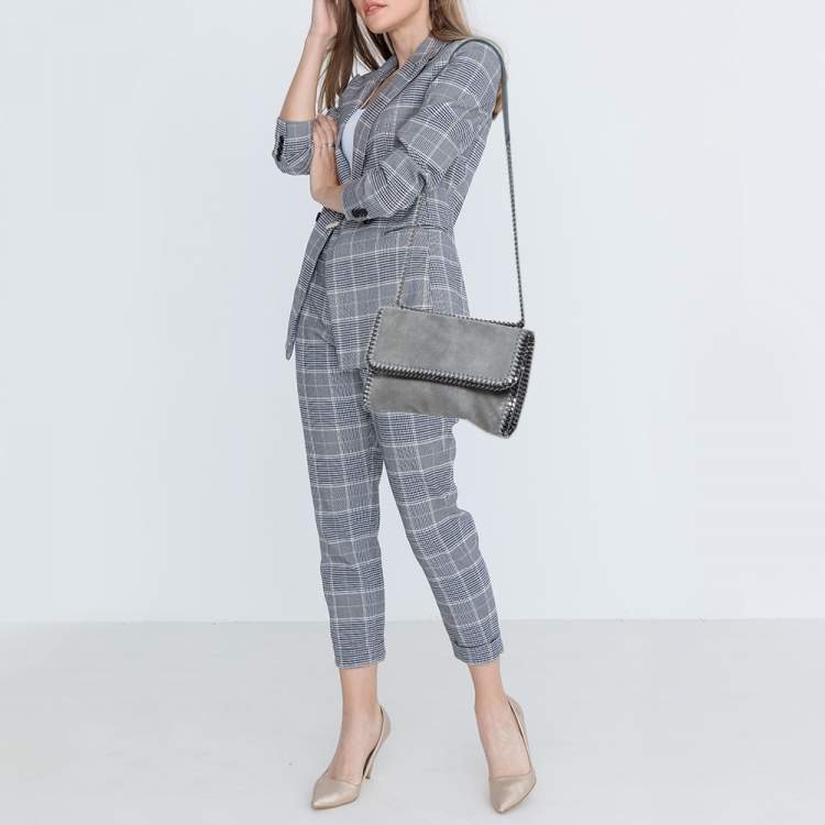 مملوكة مسبقًا Stella McCartney Grey Faux Leather Falabella Flap Shoulder Bag