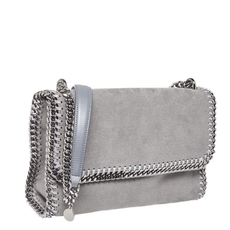 مملوكة مسبقًا Stella McCartney Grey Faux Leather Falabella Flap Shoulder Bag