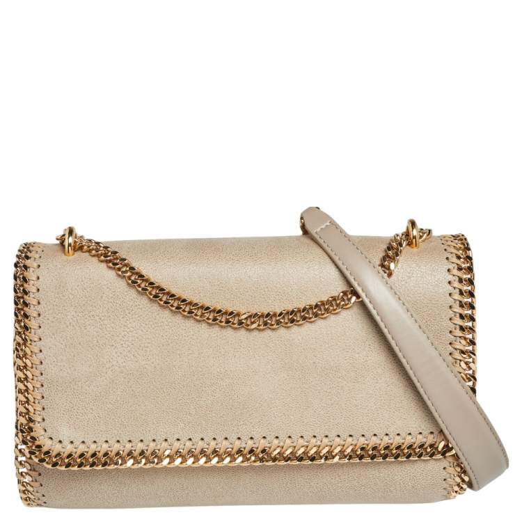 مملوكة مسبقًا Stella McCartney Beige Faux Suede Falabella Flap Shoulder Bag
