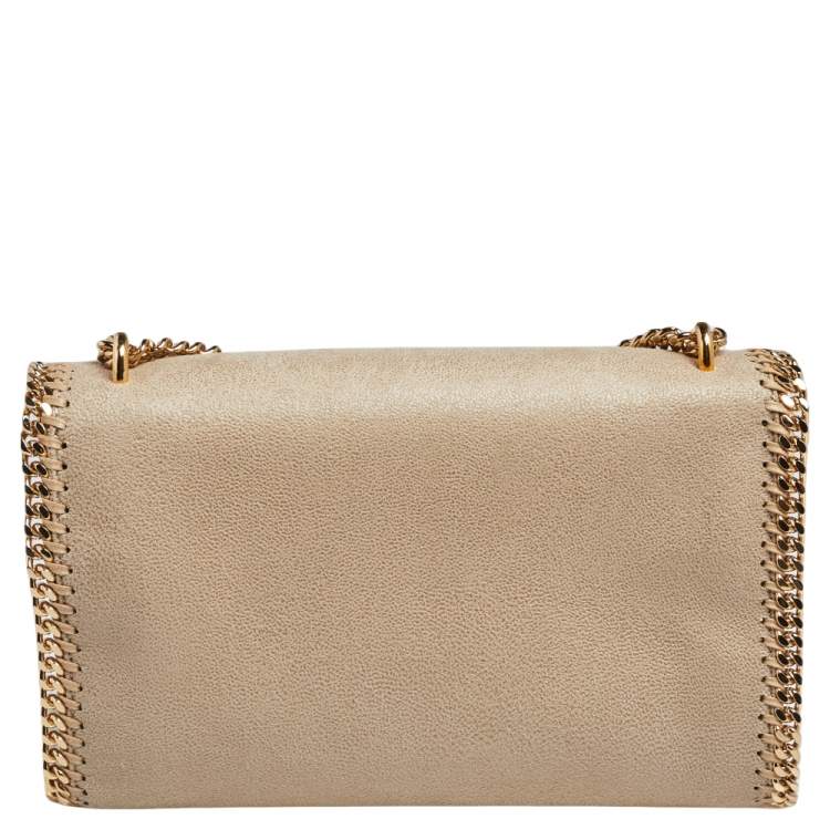 مملوكة مسبقًا Stella McCartney Beige Faux Suede Falabella Flap Shoulder Bag