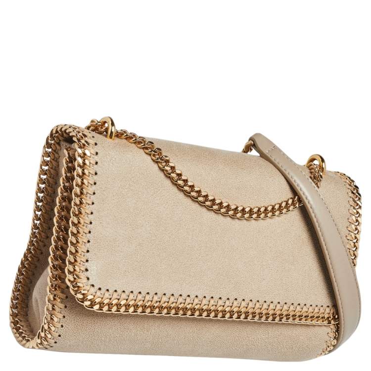 مملوكة مسبقًا Stella McCartney Beige Faux Suede Falabella Flap Shoulder Bag