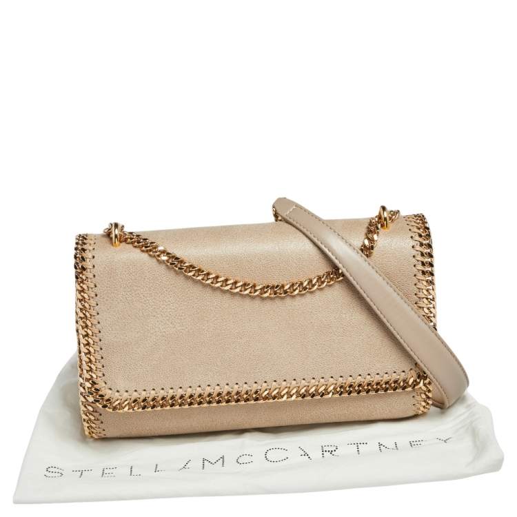 مملوكة مسبقًا Stella McCartney Beige Faux Suede Falabella Flap Shoulder Bag