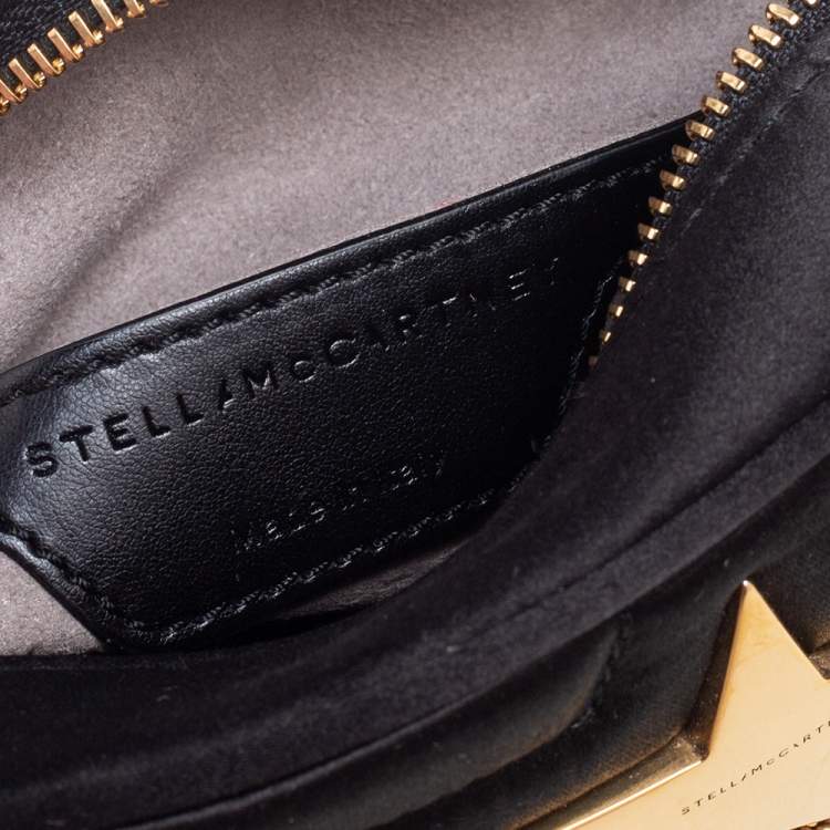 Pre Owned Stella McCartney Black Quilted Satin Stella Star Crossbody Bag