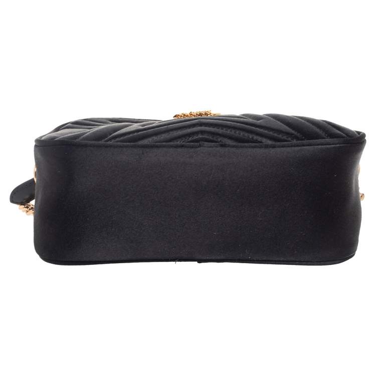 Pre Owned Stella McCartney Black Quilted Satin Stella Star Crossbody Bag
