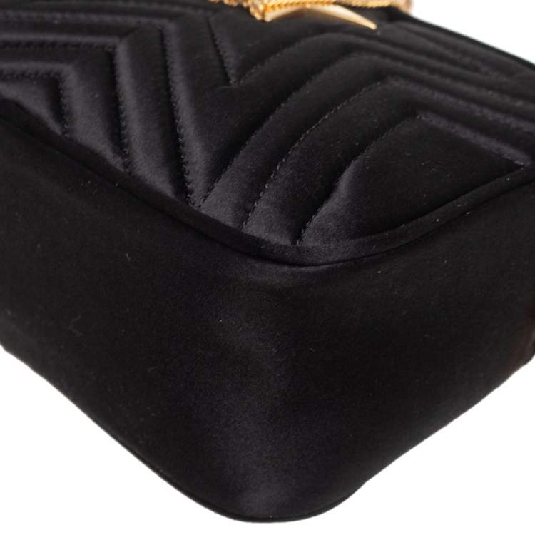Pre Owned Stella McCartney Black Quilted Satin Stella Star Crossbody Bag