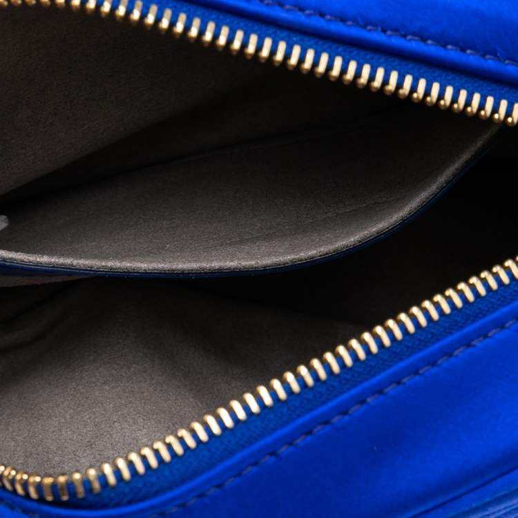 Pre Owned Stella McCartney Blue Quilted Satin Stella Star Crossbody Bag