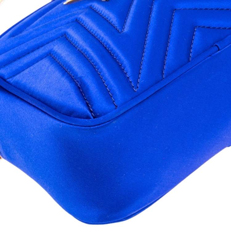 Pre Owned Stella McCartney Blue Quilted Satin Stella Star Crossbody Bag