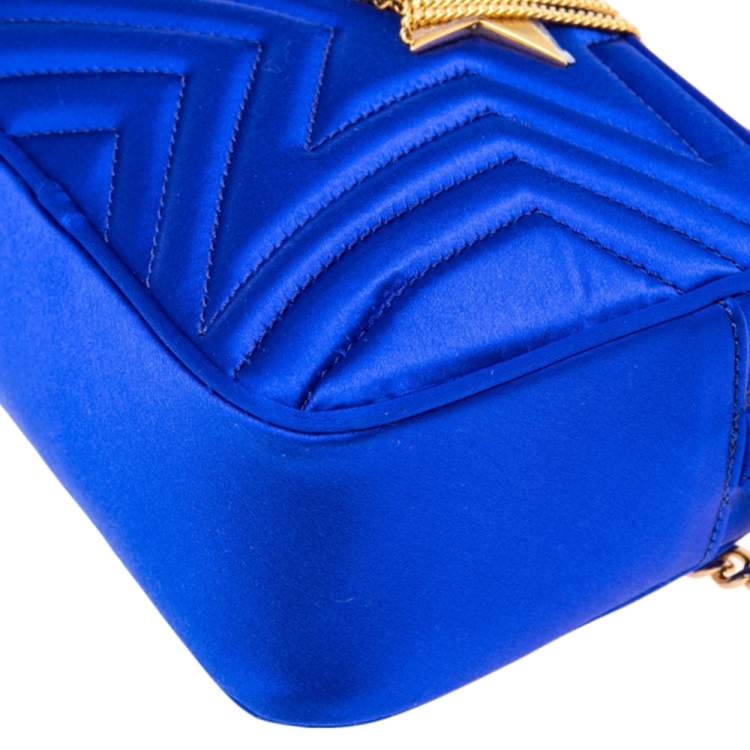 Pre Owned Stella McCartney Blue Quilted Satin Stella Star Crossbody Bag