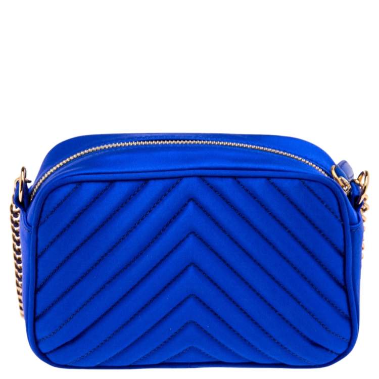 Pre Owned Stella McCartney Blue Quilted Satin Stella Star Crossbody Bag