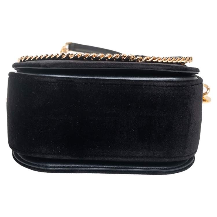 مملوكة مسبقًا Stella McCartney Black Velvet Falabella Box Shoulder Bag