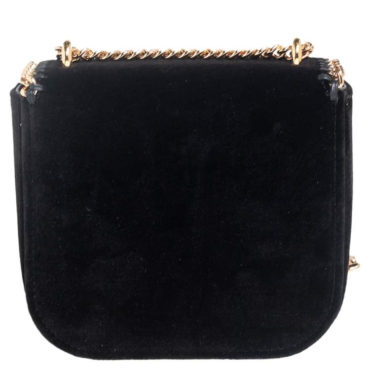 مملوكة مسبقًا Stella McCartney Black Velvet Falabella Box Shoulder Bag