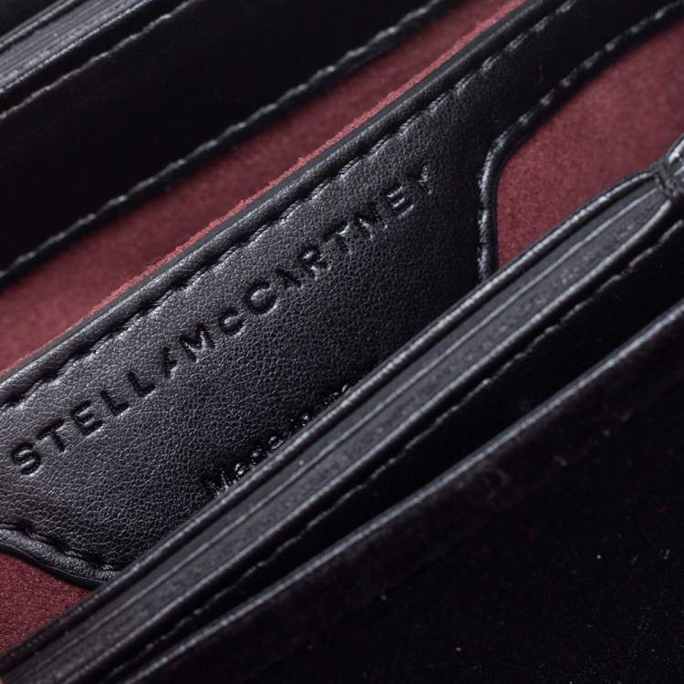 مملوكة مسبقًا Stella McCartney Black Velvet Falabella Box Shoulder Bag