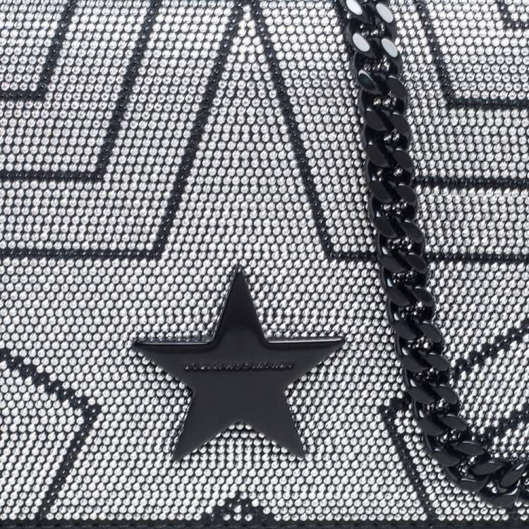 Pre Owned Stella McCartney Black Quilted Velvet Studded Stella Star Crossbody Bag