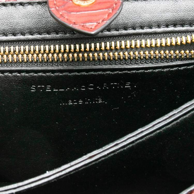 مملوكة مسبقًا Stella McCartney Burgundy Python Faux Leather Clutch 