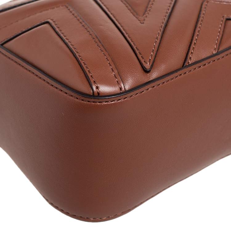 Pre Owned Stella McCartney Brown Quilted Leather Stella Star Crossbody Bag
