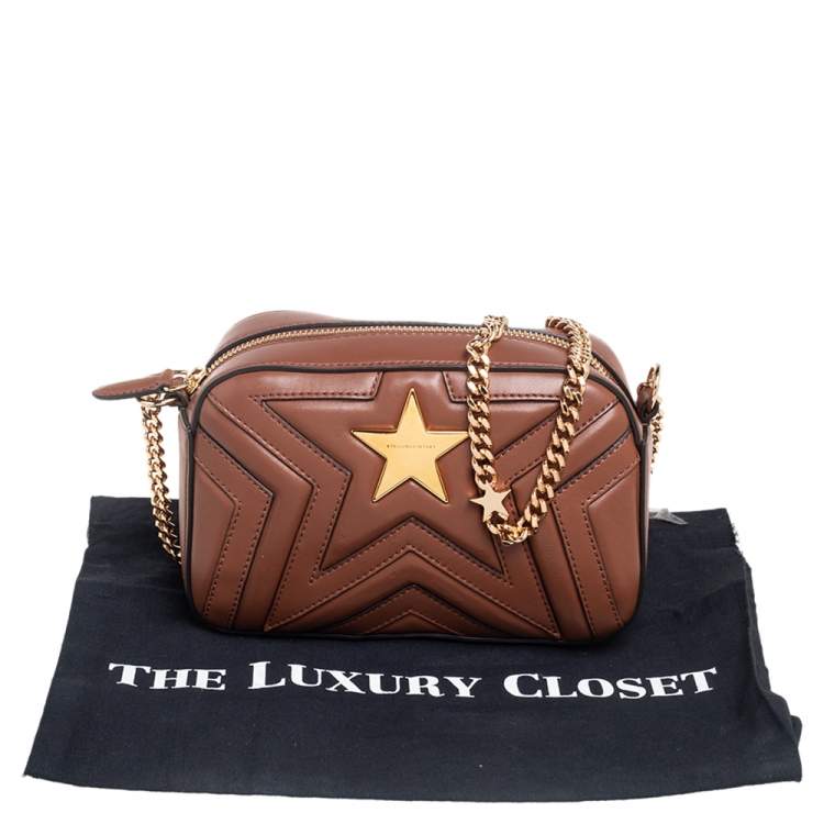 Pre Owned Stella McCartney Brown Quilted Leather Stella Star Crossbody Bag