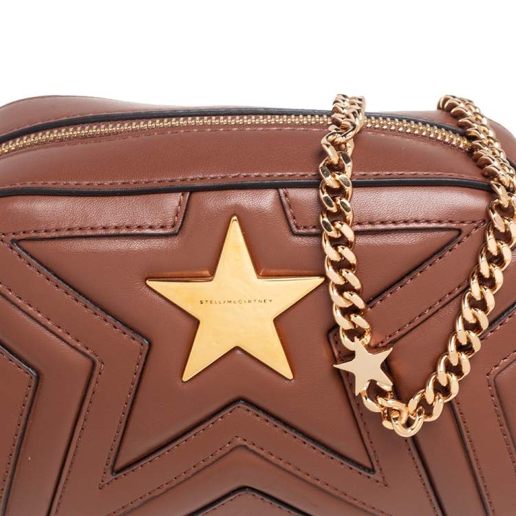 Pre Owned Stella McCartney Brown Quilted Leather Stella Star Crossbody Bag