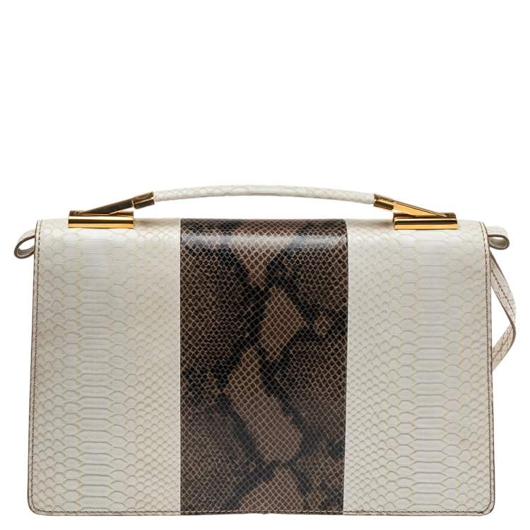 Pre Owned Stella McCartney Multicolor Python Faux Leather Large Flo Shoulder Bag