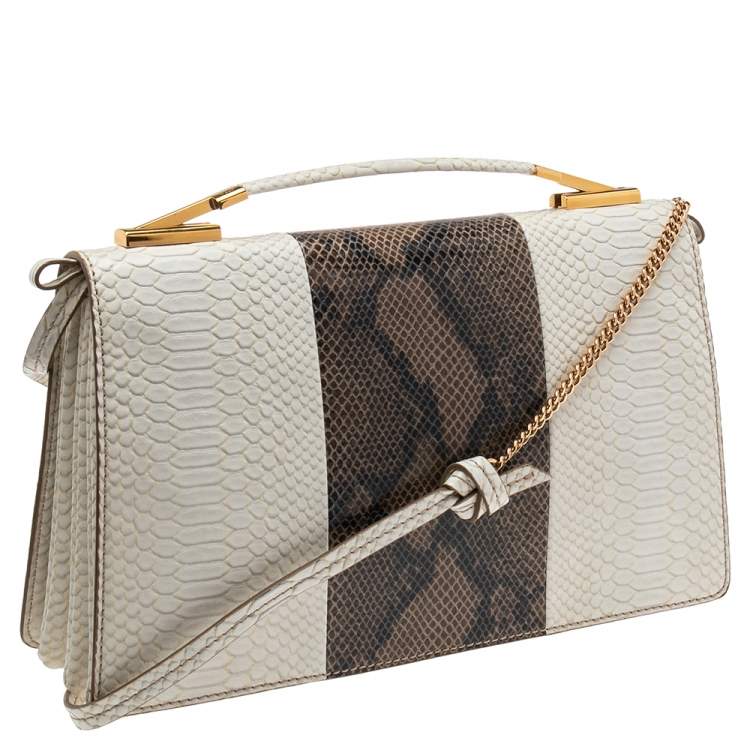 Pre Owned Stella McCartney Multicolor Python Faux Leather Large Flo Shoulder Bag