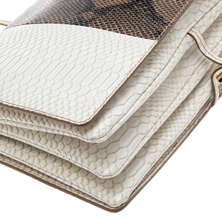 Pre Owned Stella McCartney Multicolor Python Faux Leather Large Flo Shoulder Bag
