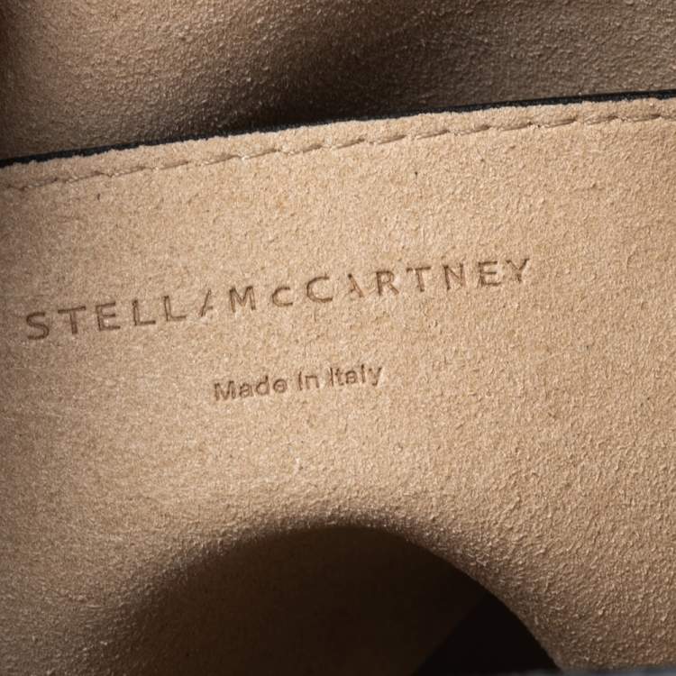 Pre Owned Stella McCartney Black Crocodile Embossed Faux Leather Logo Shoulder Bag 